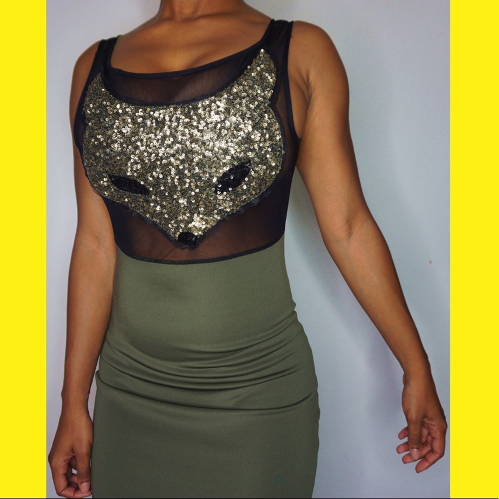 Fox sequence mini dress